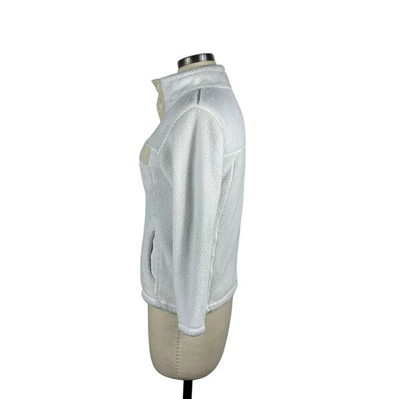 PATAGONIA White ReTool Snap Pullover Fleece Jacket Girls Size XL 14 Cream - Picture 2 of 7